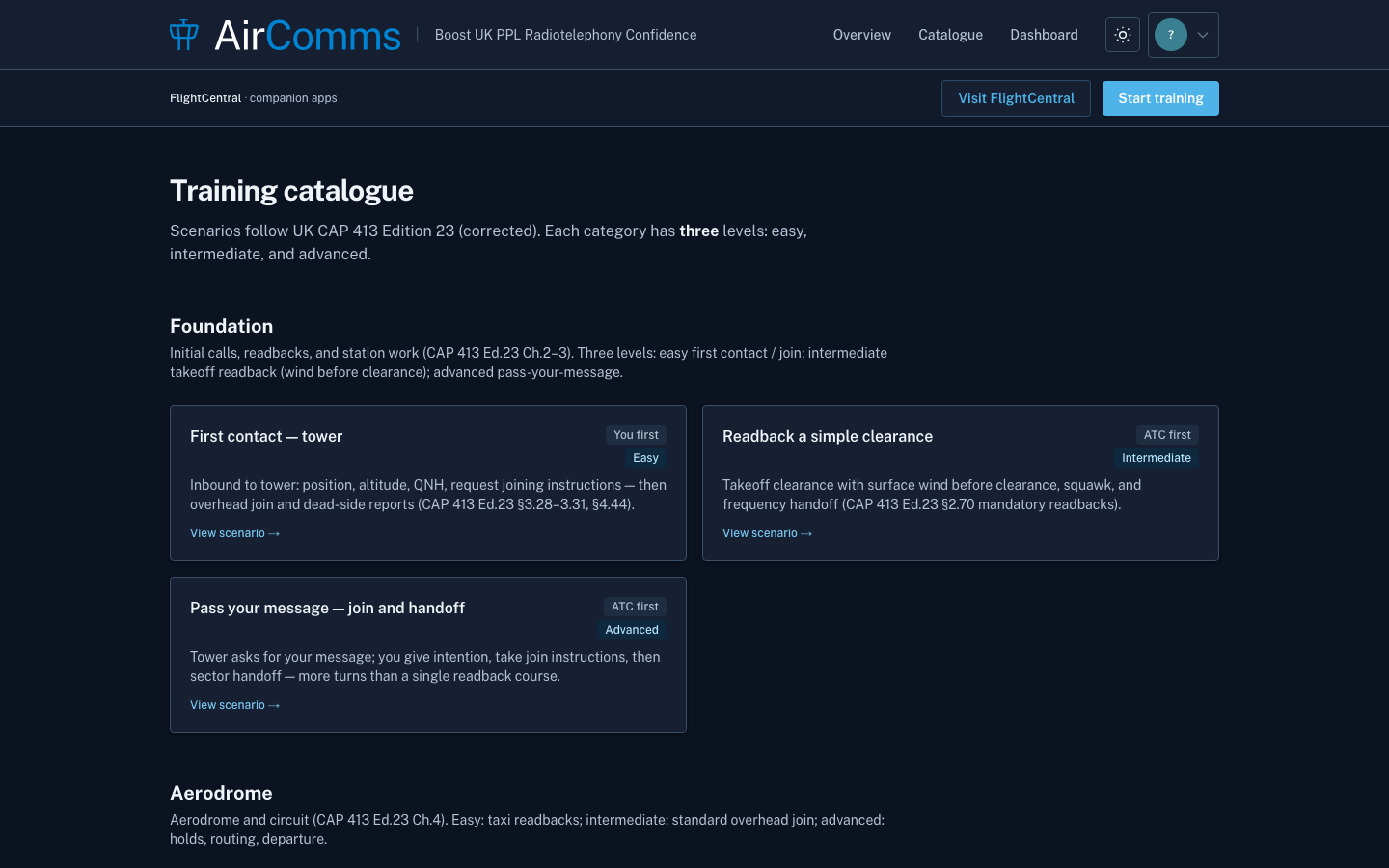 AirComms product screenshot